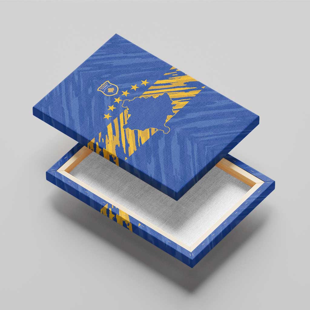 Kosovo Football 2026 Canvas Wall Art Rising Nation Blue Gold - Wonder Print Shop