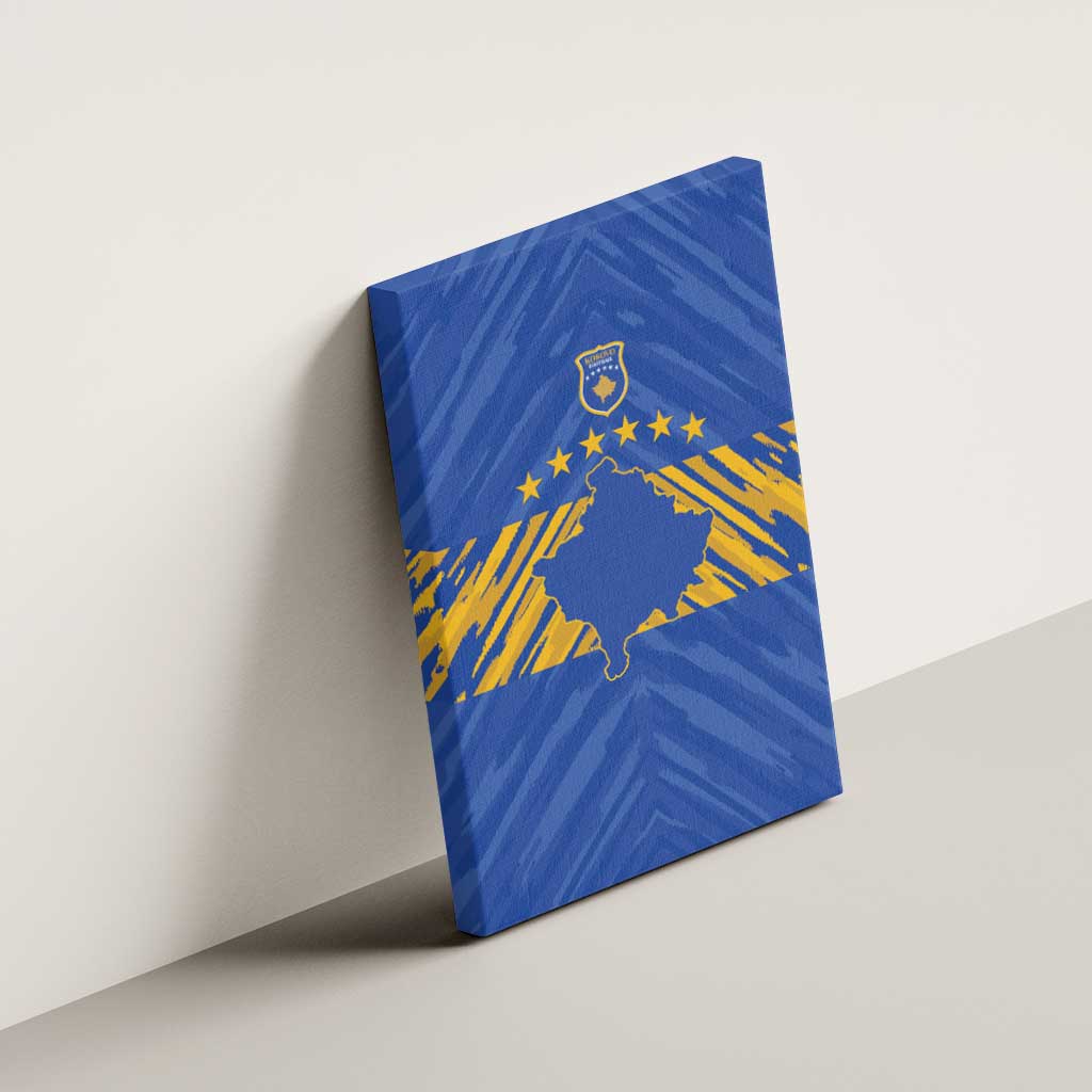 Kosovo Football 2026 Canvas Wall Art Rising Nation Blue Gold - Wonder Print Shop