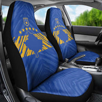 Kosovo Football 2026 Car Seat Cover Rising Nation Blue Gold - Wonder Print Shop