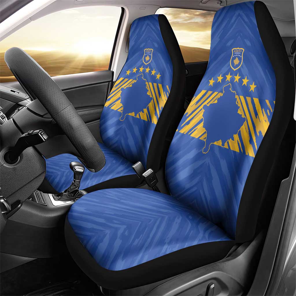 Kosovo Football 2026 Car Seat Cover Rising Nation Blue Gold - Wonder Print Shop