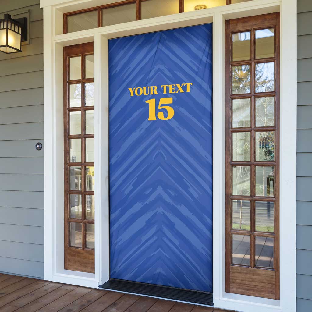 Custom Kosovo Football 2026 Door Cover Rising Nation Blue Gold - Wonder Print Shop