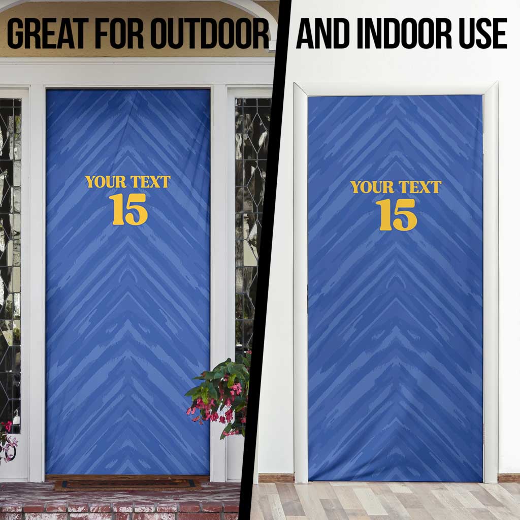 Custom Kosovo Football 2026 Door Cover Rising Nation Blue Gold - Wonder Print Shop