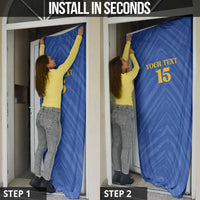 Custom Kosovo Football 2026 Door Cover Rising Nation Blue Gold - Wonder Print Shop