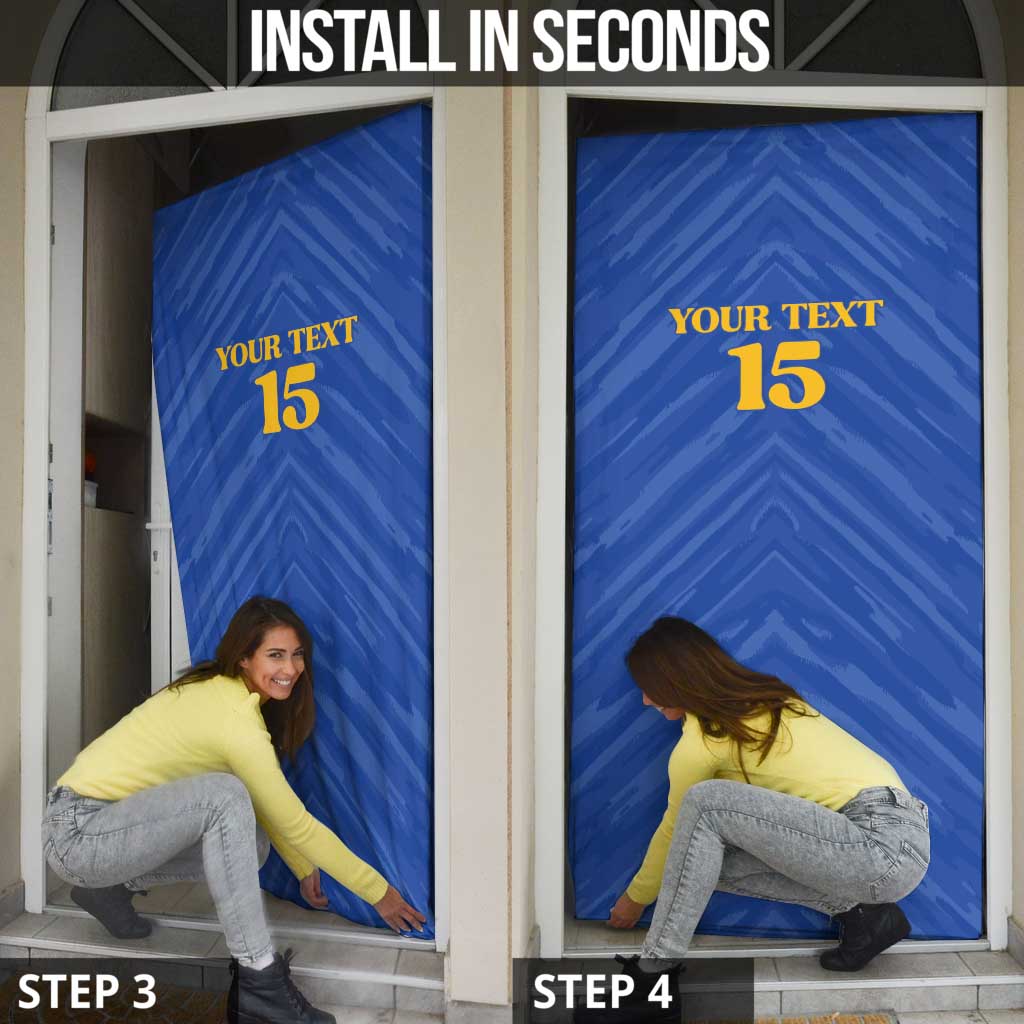 Custom Kosovo Football 2026 Door Cover Rising Nation Blue Gold - Wonder Print Shop