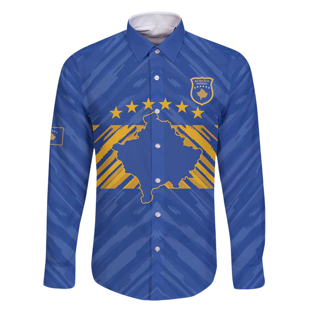 Custom Kosovo Football 2026 Family Matching Tank Maxi Dress and Hawaiian Shirt Rising Nation Blue Gold - Wonder Print Shop