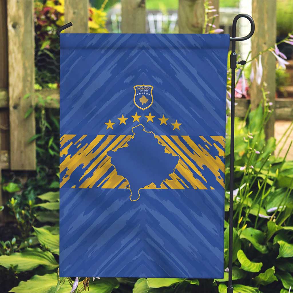 Kosovo Football 2026 Garden Flag Rising Nation Blue Gold - Wonder Print Shop