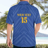 Custom Kosovo Football 2026 Hawaiian Shirt Rising Nation Blue Gold - Wonder Print Shop