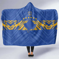 Kosovo Football 2026 Hooded Blanket Rising Nation Blue Gold - Wonder Print Shop
