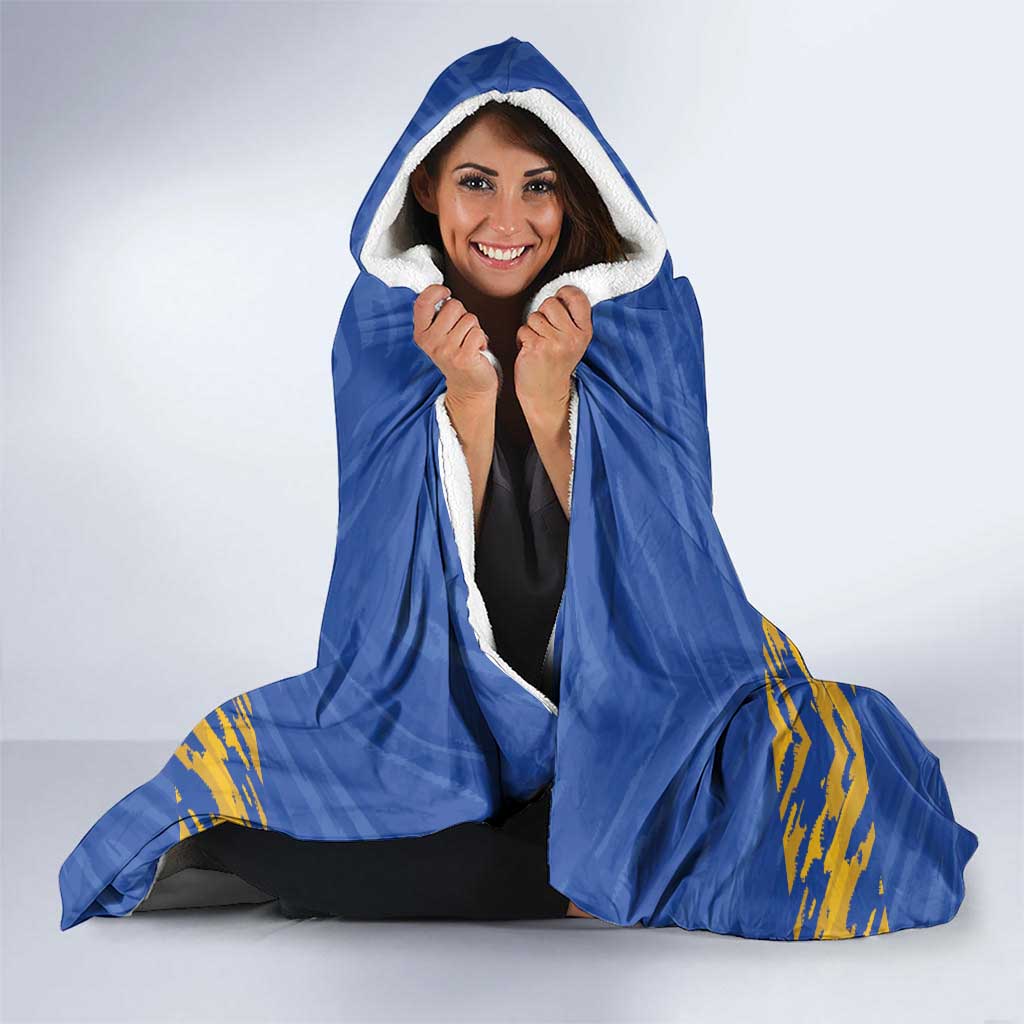 Kosovo Football 2026 Hooded Blanket Rising Nation Blue Gold - Wonder Print Shop