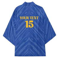 Custom Kosovo Football 2026 Kimono Rising Nation Blue Gold - Wonder Print Shop