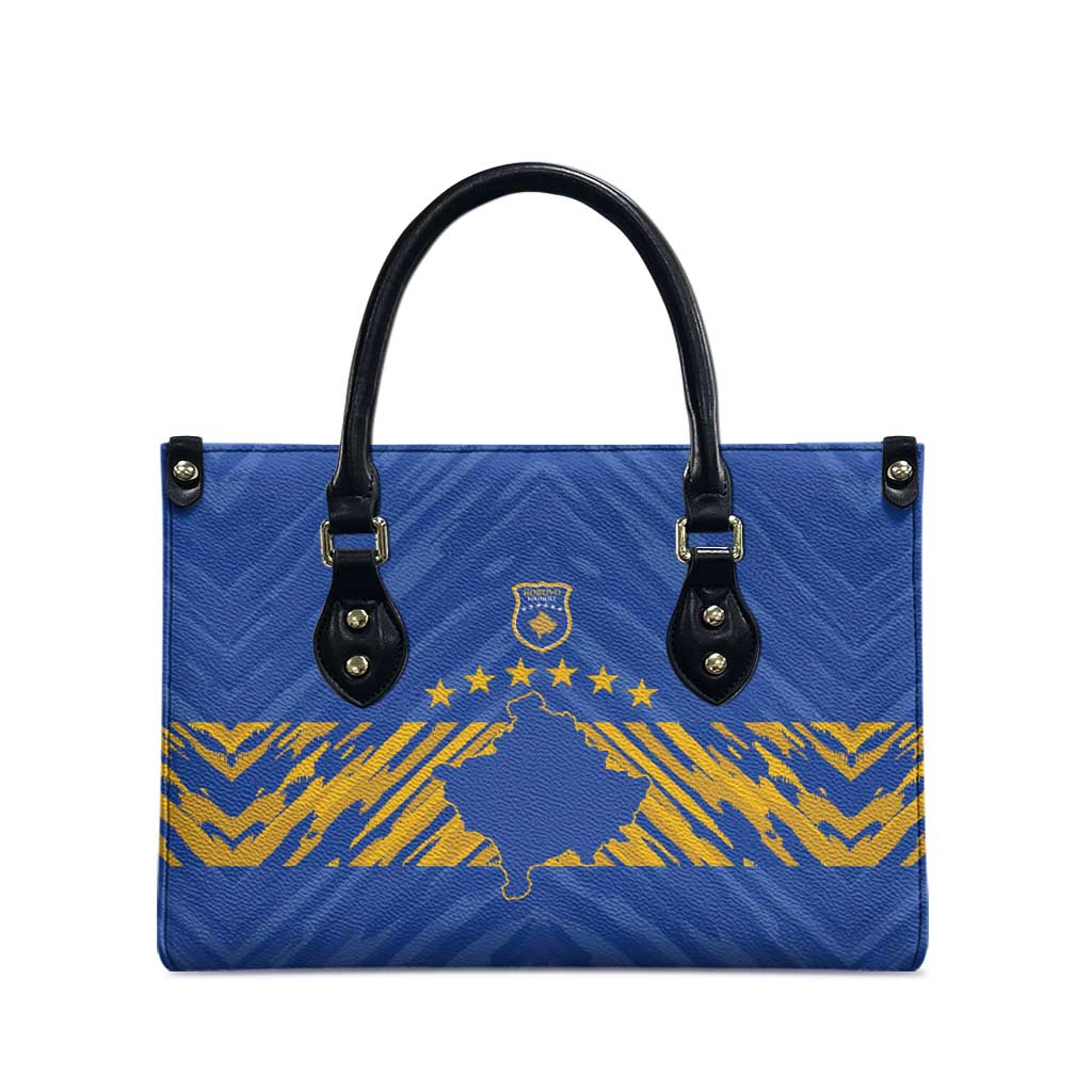 Kosovo Football 2026 Leather Bag Rising Nation Blue Gold - Wonder Print Shop