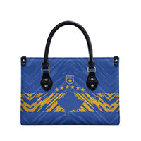 Kosovo Football 2026 Leather Bag Rising Nation Blue Gold - Wonder Print Shop