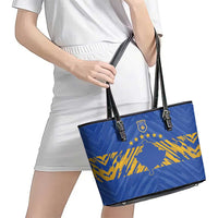 Kosovo Football 2026 Leather Tote Bag Rising Nation Blue Gold - Wonder Print Shop