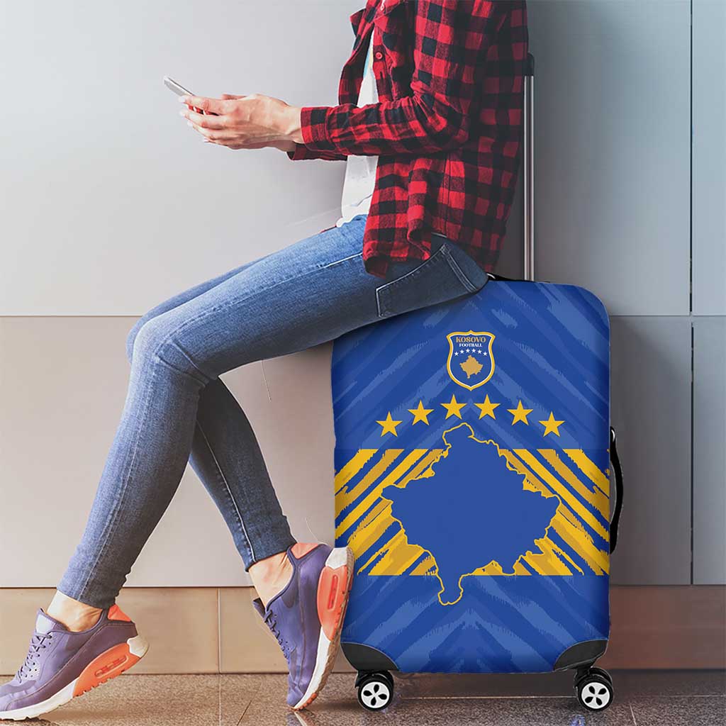 Kosovo Football 2026 Luggage Cover Rising Nation Blue Gold - Wonder Print Shop
