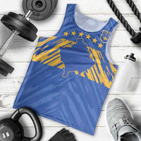 Custom Kosovo Football 2026 Men Tank Top Rising Nation Blue Gold - Wonder Print Shop