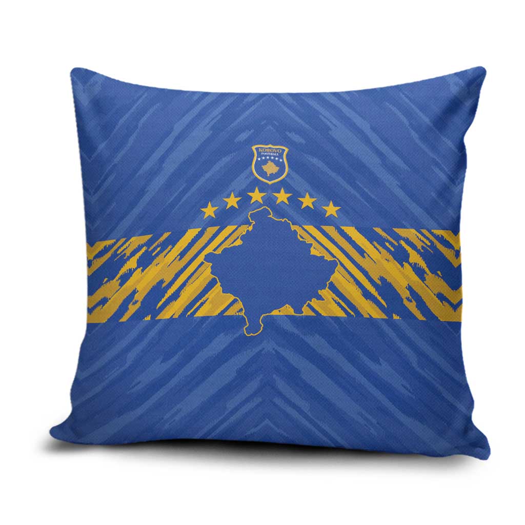 Kosovo Football 2026 Pillow Cover Rising Nation Blue Gold - Wonder Print Shop