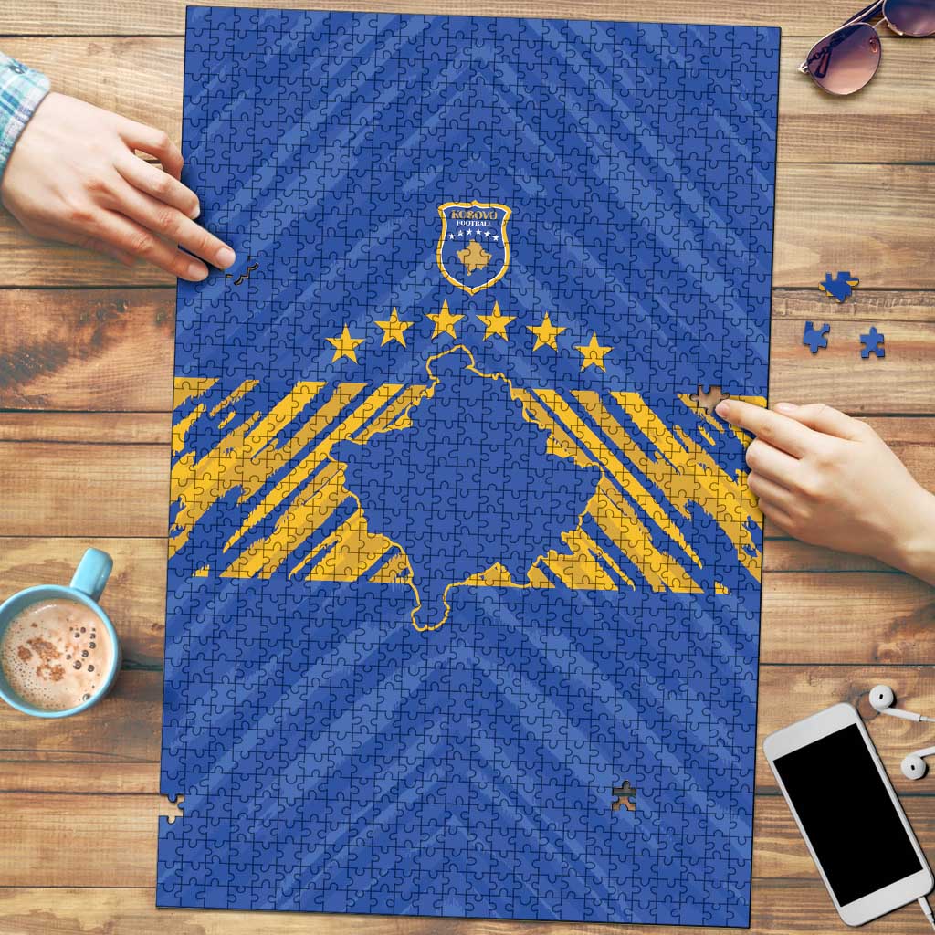 Kosovo Football 2026 Puzzle Rising Nation Blue Gold - Wonder Print Shop