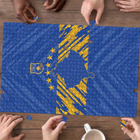 Kosovo Football 2026 Puzzle Rising Nation Blue Gold - Wonder Print Shop