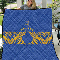 Kosovo Football 2026 Quilt Rising Nation Blue Gold - Wonder Print Shop