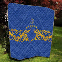 Kosovo Football 2026 Quilt Rising Nation Blue Gold - Wonder Print Shop