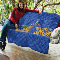 Kosovo Football 2026 Quilt Rising Nation Blue Gold - Wonder Print Shop