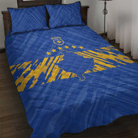 Kosovo Football 2026 Quilt Bed Set Rising Nation Blue Gold - Wonder Print Shop