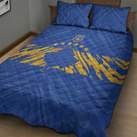 Kosovo Football 2026 Quilt Bed Set Rising Nation Blue Gold - Wonder Print Shop
