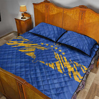 Kosovo Football 2026 Quilt Bed Set Rising Nation Blue Gold - Wonder Print Shop
