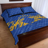 Kosovo Football 2026 Quilt Bed Set Rising Nation Blue Gold - Wonder Print Shop