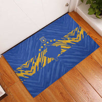 Kosovo Football 2026 Rubber Doormat Rising Nation Blue Gold - Wonder Print Shop