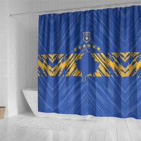 Kosovo Football 2026 Shower Curtain Rising Nation Blue Gold - Wonder Print Shop