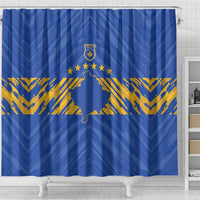 Kosovo Football 2026 Shower Curtain Rising Nation Blue Gold - Wonder Print Shop