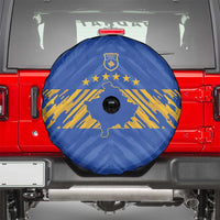 Kosovo Football 2026 Spare Tire Cover Rising Nation Blue Gold - Wonder Print Shop