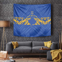 Kosovo Football 2026 Tapestry Rising Nation Blue Gold - Wonder Print Shop