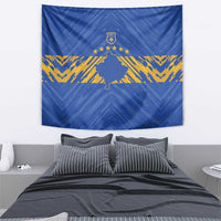 Kosovo Football 2026 Tapestry Rising Nation Blue Gold - Wonder Print Shop