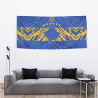 Kosovo Football 2026 Tapestry Rising Nation Blue Gold - Wonder Print Shop