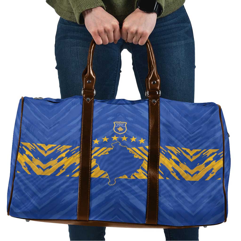 Kosovo Football 2026 Travel Bag Rising Nation Blue Gold - Wonder Print Shop