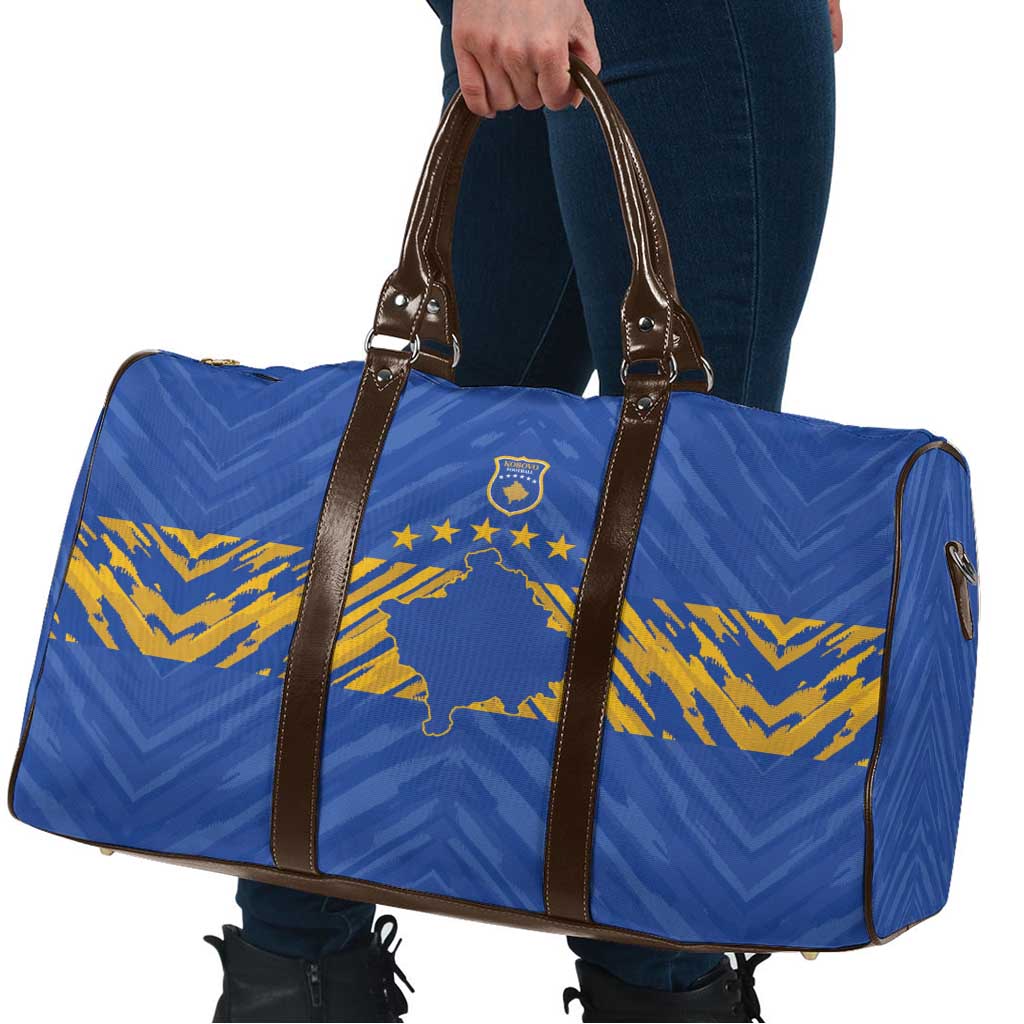 Kosovo Football 2026 Travel Bag Rising Nation Blue Gold - Wonder Print Shop