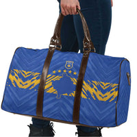Kosovo Football 2026 Travel Bag Rising Nation Blue Gold - Wonder Print Shop