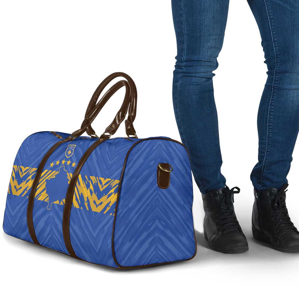 Kosovo Football 2026 Travel Bag Rising Nation Blue Gold - Wonder Print Shop