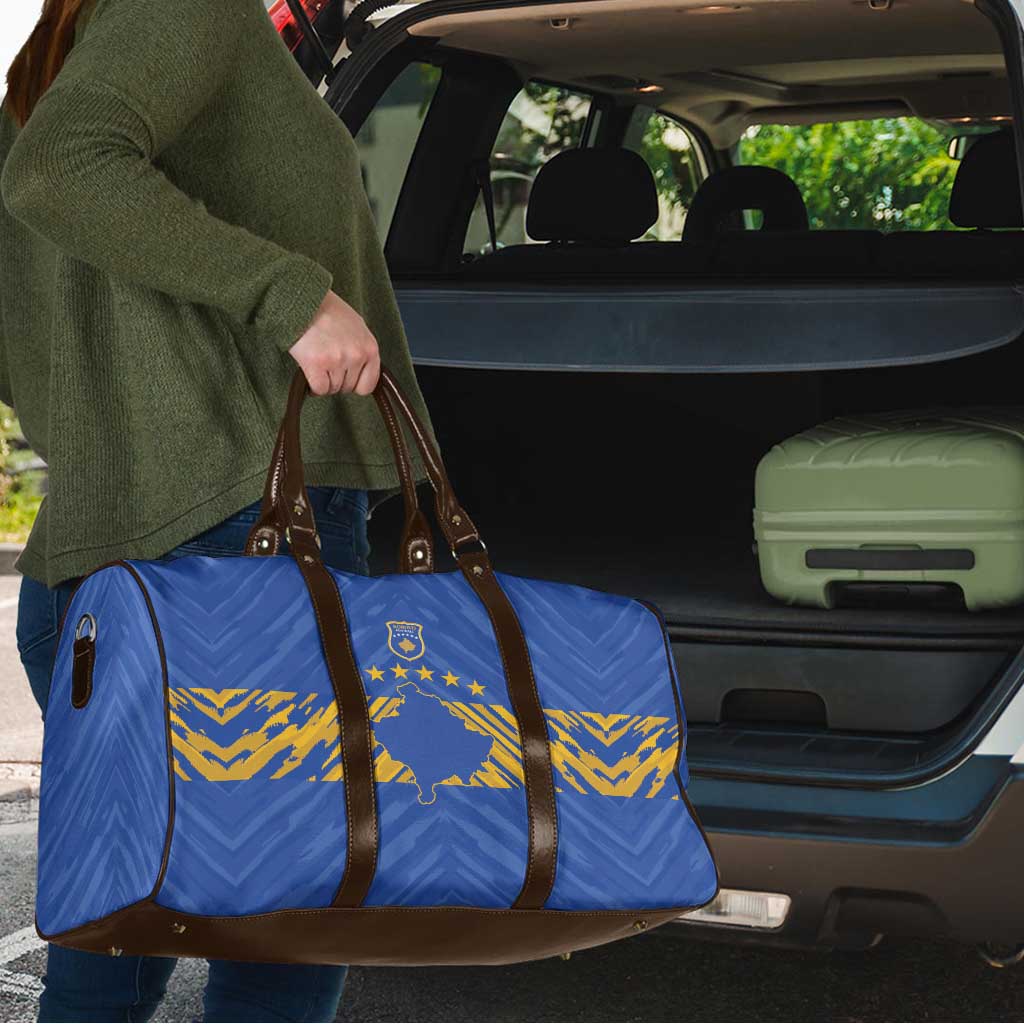 Kosovo Football 2026 Travel Bag Rising Nation Blue Gold - Wonder Print Shop