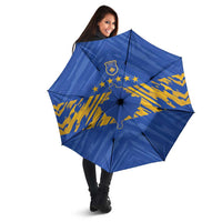 Kosovo Football 2026 Umbrella Rising Nation Blue Gold - Wonder Print Shop