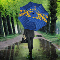 Kosovo Football 2026 Umbrella Rising Nation Blue Gold - Wonder Print Shop