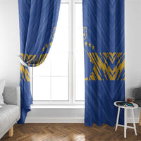 Kosovo Football 2026 Window Curtain Rising Nation Blue Gold - Wonder Print Shop