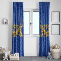 Kosovo Football 2026 Window Curtain Rising Nation Blue Gold - Wonder Print Shop