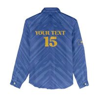Custom Kosovo Football 2026 Women Casual Shirt Rising Nation Blue Gold - Wonder Print Shop