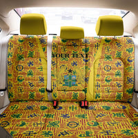 Custom Ghana Football Back Car Seat Cover Yellow Adinkra Pattern - Wonder Print Shop