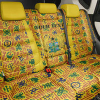 Custom Ghana Football Back Car Seat Cover Yellow Adinkra Pattern - Wonder Print Shop