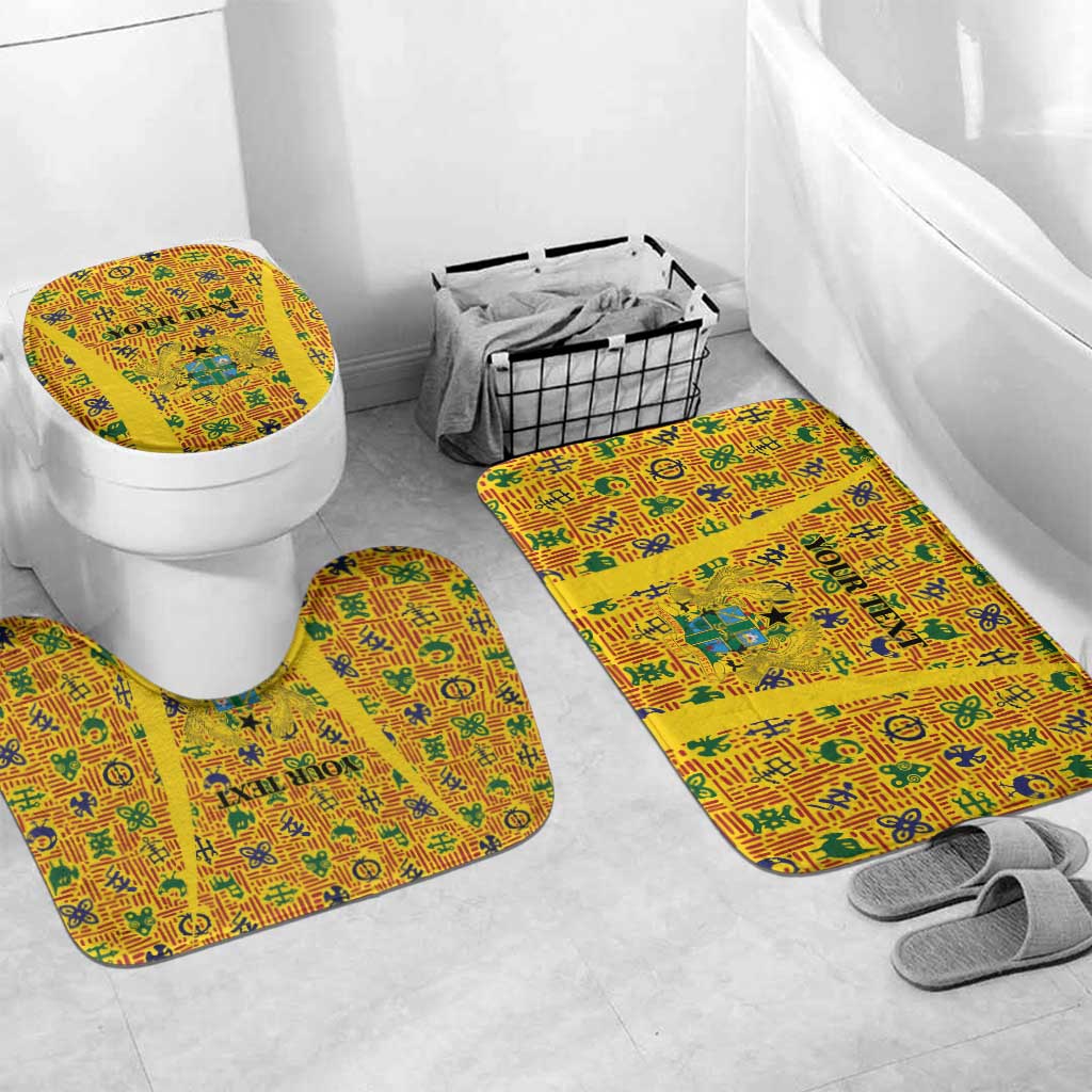 Custom Ghana Football Bathroom Set Yellow Adinkra Pattern - Wonder Print Shop