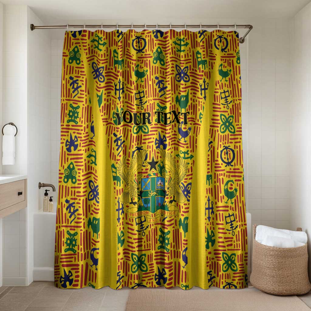 Custom Ghana Football Bathroom Set Yellow Adinkra Pattern - Wonder Print Shop